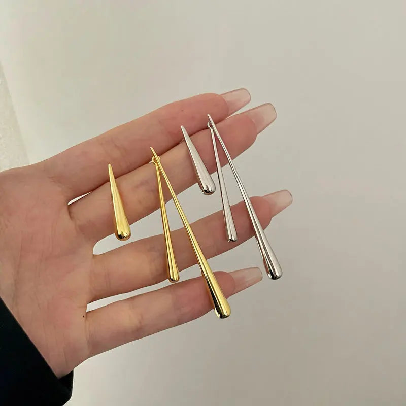 Unique 925 Sterling Silver Gold Plating Irregular Long Water Drop Earrings for Women Wholesale