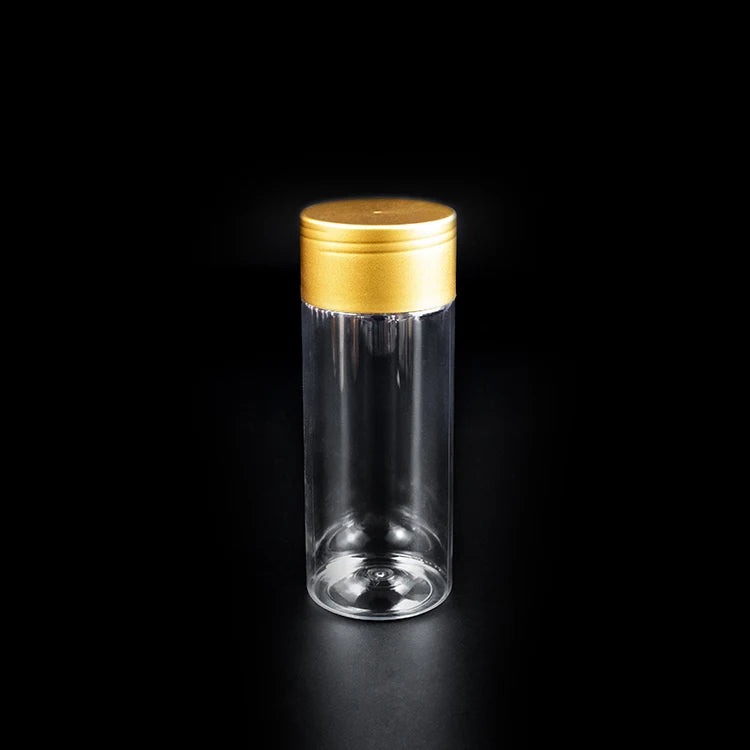 Small Beverage Plastic Containers Jars with Lids for Food Packaging Jar with Yellow Lids