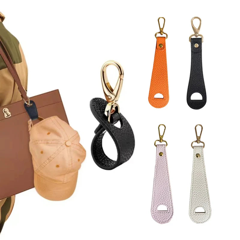 Backpack Hat Clips PU Leather Universal Portable Hat Keeper Clip Lightweight Baseball Cap Holder