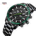 NIBOSI 2568 Business Men Quartz Watches Luxury Sports Chronograph Stainless Steel Men Wristwatches