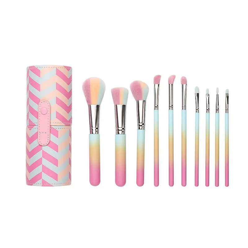 2026 Luxury 10 PCS Makeup Brushes Portable Foundation New Design Multi-function Makeup Brush Set with Box