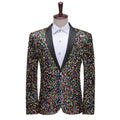 Multi Colors Men's Pearl Plate Suit Sequin Blazer Blue Silver Red Sparkly Glitter Jacket Wedding Party Stage Clothes for Men