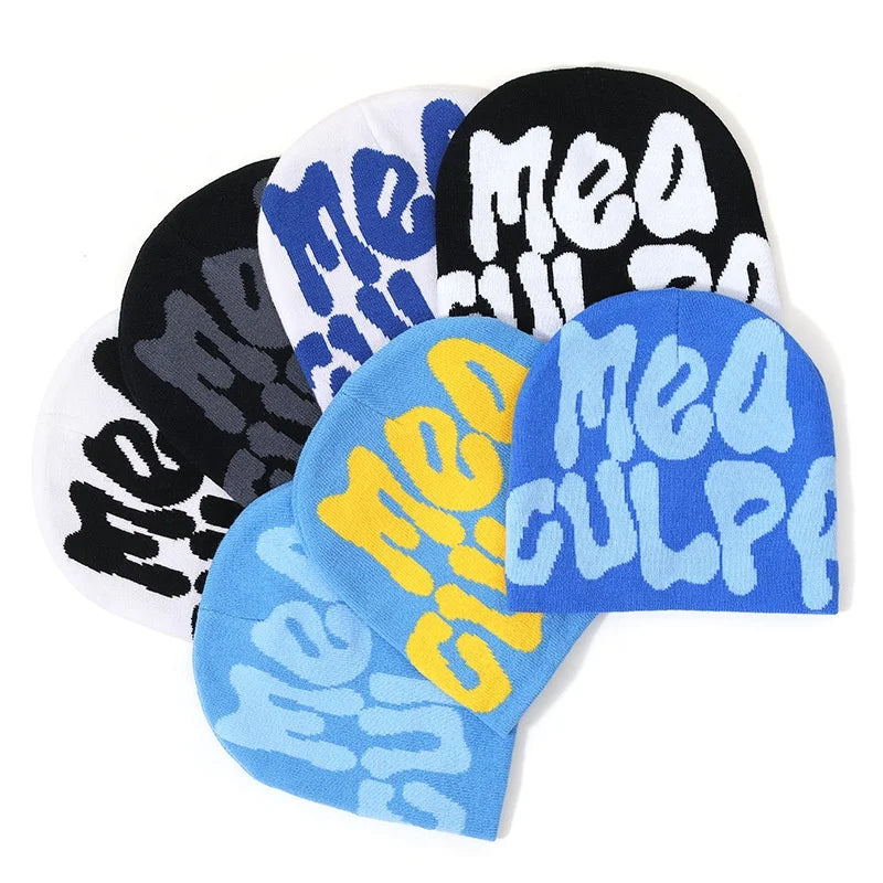 Custom Knit Cap Winter Hats All Over Print Jacquard Beanie Cuffless Kids Adult Beanie Wholesale