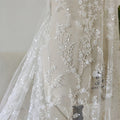 New 100% Polyester Mesh Beaded Sequins Branch Lace Fabric 3D Embroidered Luxury DIY Light Drape Dress