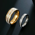 Myshape Stainless Steel Cubic Zirconia Ring Couple Women Men Finger Rings 2022 Fashion Jewelry Wedding Engagement Gift for Lover