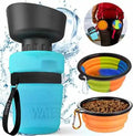 Hot Sale Squeeze Cat Dog Food Grade Portable Collapsible Plastic Pet Water Dispenser With Carabiner Bowl