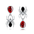 Hot Sale Gothic Jewelry 925 Sterling Silver Crystal Spider Drop Earrings for Women