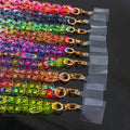 Wholesale New rainbow Transparent Mixed Color Fluorescent Cute Chain Hanging Neck Long Necklace 80cm Acrylic Cell Phone Chain