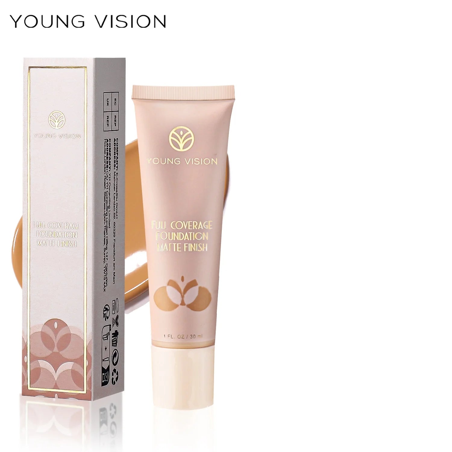 Hot Sale 6 Colors Grooming Foundation Cream Waterproof Quick Dry Soft Concealer Matte Liquid Foundation Make up