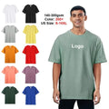 Mens Plus Size 100% Cotton Oem Boxy Blank Heavy Weight T-Shirt Custom Drop Shoulder Oversized T-Shirt Solid Thick Heavy Knitted