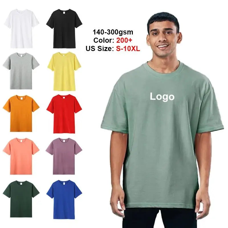 Mens Plus Size 100% Cotton Oem Boxy Blank Heavy Weight T-Shirt Custom Drop Shoulder Oversized T-Shirt Solid Thick Heavy Knitted