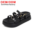 Luxury Anti-Slippery Light Women's Summer for Slippers Fashion Open Toe Platform Sandals Three Strap Design TPU Women Shoes