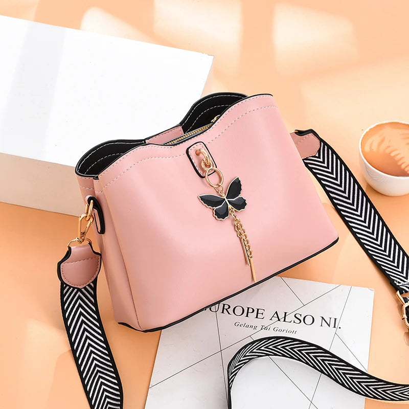 2026 Women's All-In-One Cross-Body Portable Bucket Tote Bag Durable Zipper Closure Fashion Accessory for Girls