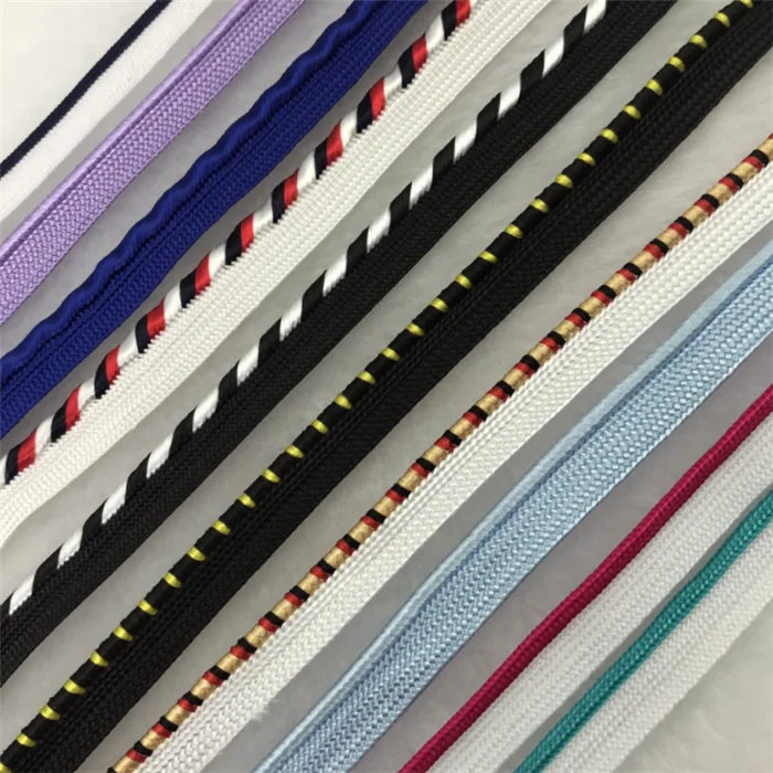 High Quality Custom Striped Polyester 10mm Bright Lurex Piping Cord Rope Bise Tape Eco Friendly for Home Textile