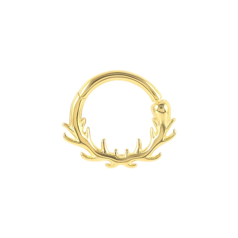 Rainbowking Best Selling Jewelry S925 Pure Silver Tree Branch Circular Nose Ring Piercing Single Ear Stud