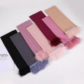 Arab Head Scarf Fancy Chiffon Plain Tassel Women Muslim Fashion Islamic Ladies Shawl Feather Hijab