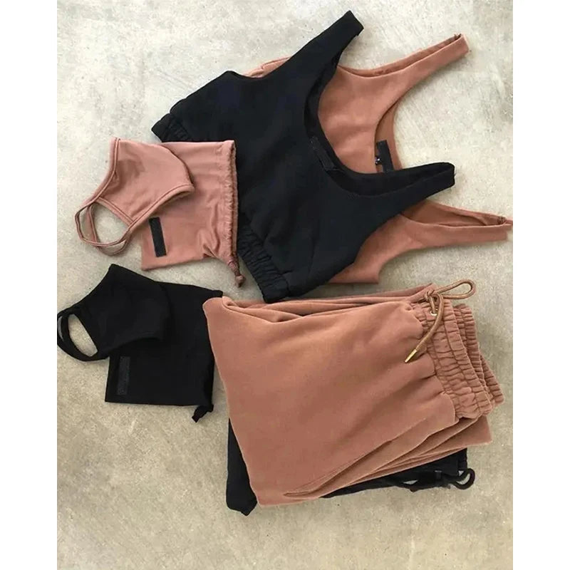 Wholesale Women Clothing Custom Logo Women's Sets Two Piece Sets 2 Piece Crop Top and Pants Set Fitness Tracksuits for Women