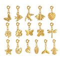 Waterproof Stainless Steel 18K Gold PVD Plated Sea Ocean Animal Insect Flower Butterfly Fish Bird Clover Horse Pendant for DIY