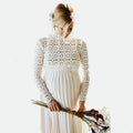 European and American Women's Lace Stitching Pregnant Skirt Long Sleeve Slit Photo Dress