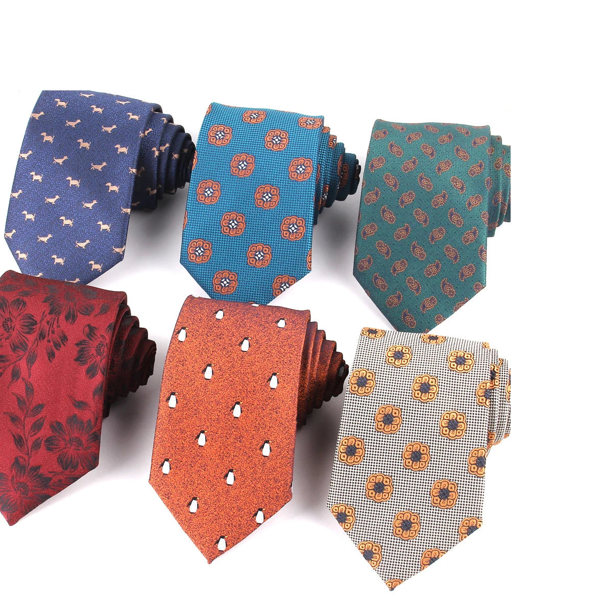 Luxury Ties Men 8cm Blue Checked Polyester Ties Paisley Necktie Men Business Accessories