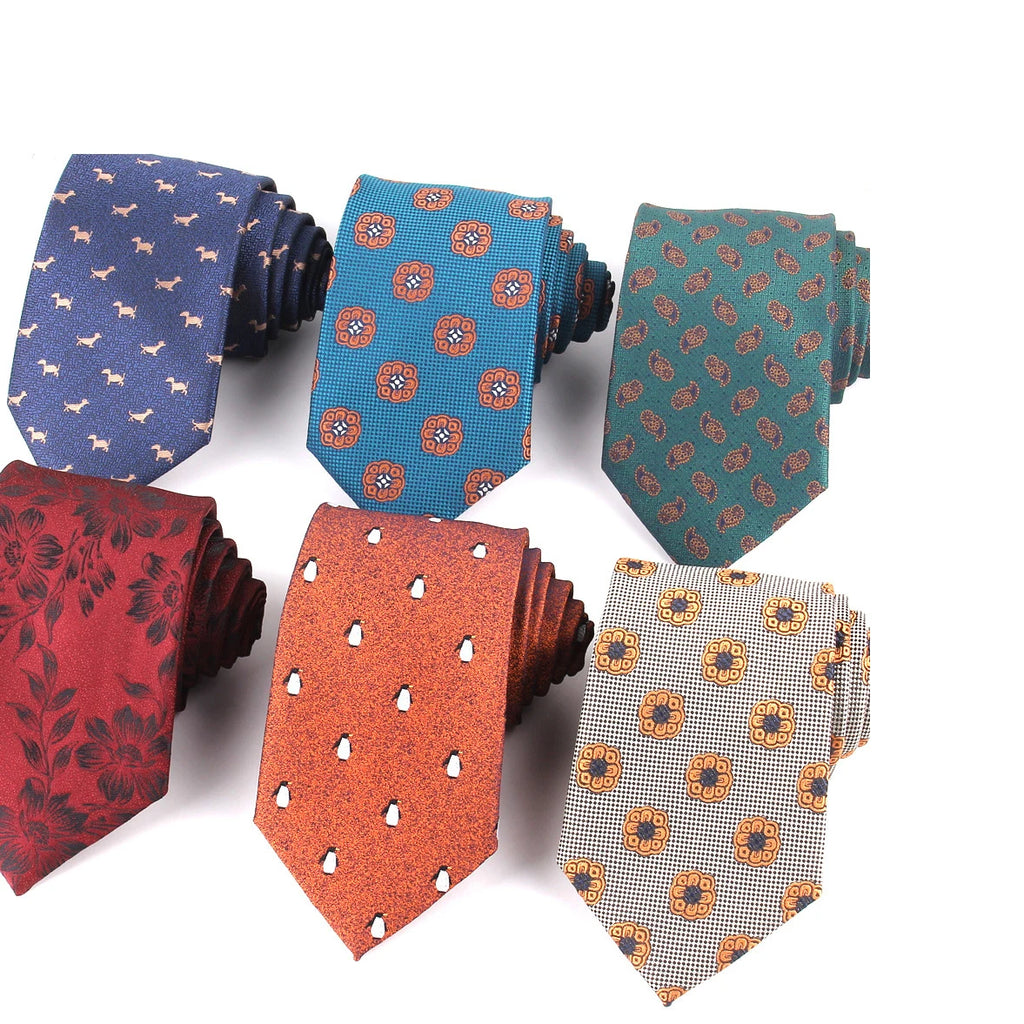 Luxury Ties Men 8cm Blue Checked Polyester Ties Paisley Necktie Men Business Accessories