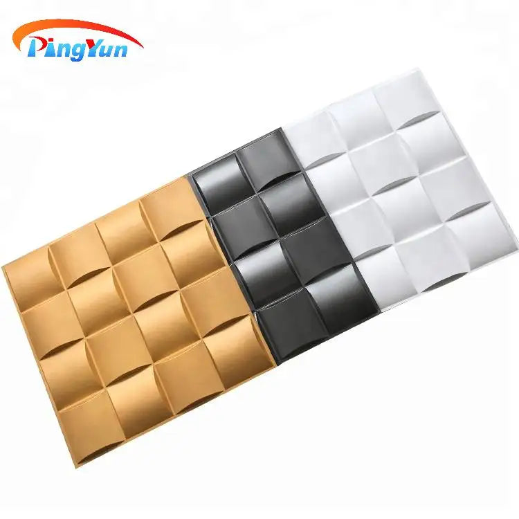 Low Price 3D PVC Ceiling Panels Square Modern Waterproof Fireproof Soundproof Custom Colors More 5 Years Warranty 2kg/m2-5kg/m2