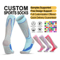 Factory Customized Logo Cushioned Compression Ski Cycling Badminton Sports Knee High Socks