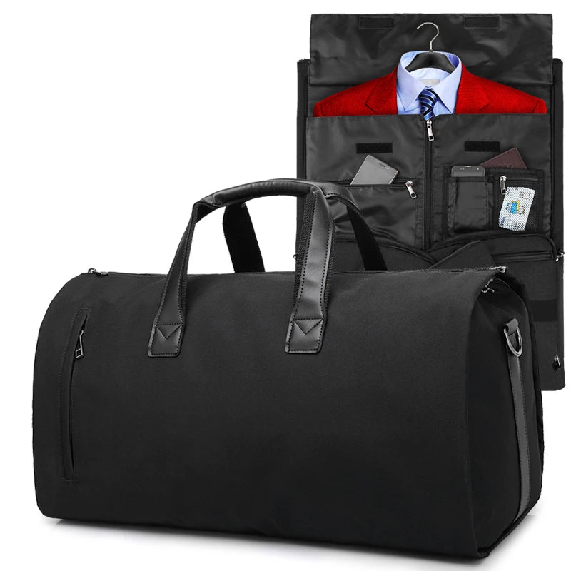 Customized LOGO Duffel Weekend Bag Rolling Garment Bag Shoe Pouch for Camping Hanging Dress Suit Business Travel Bags