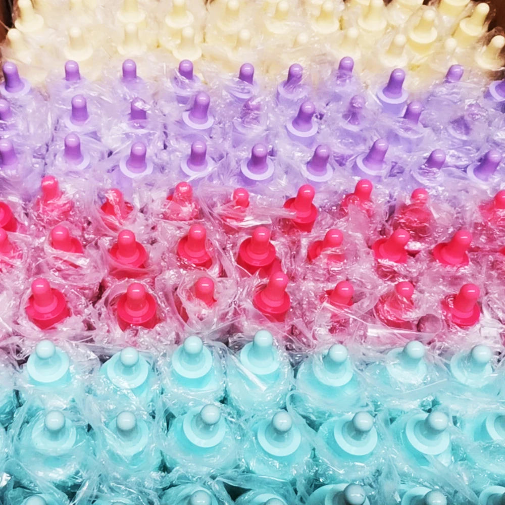 Flat Shoulder Glass Bottle Serum Bottle Hair Oil Dropper Bottle Custom Color 30ml 50ml 100ml Blue Pink Purple Cosmetic CN;HEB YB