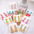 2025 Spring Trendy Printing Cute Cartoon Milk Tea Bottle Pendant Fashion Earrings Acrylic Earrings for Women