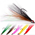 5pcs/bag High Carbon Steel Saltwater Fishing Jig Plugs Lure Bucktail Teasers Fishing Hooks Fluke Rig