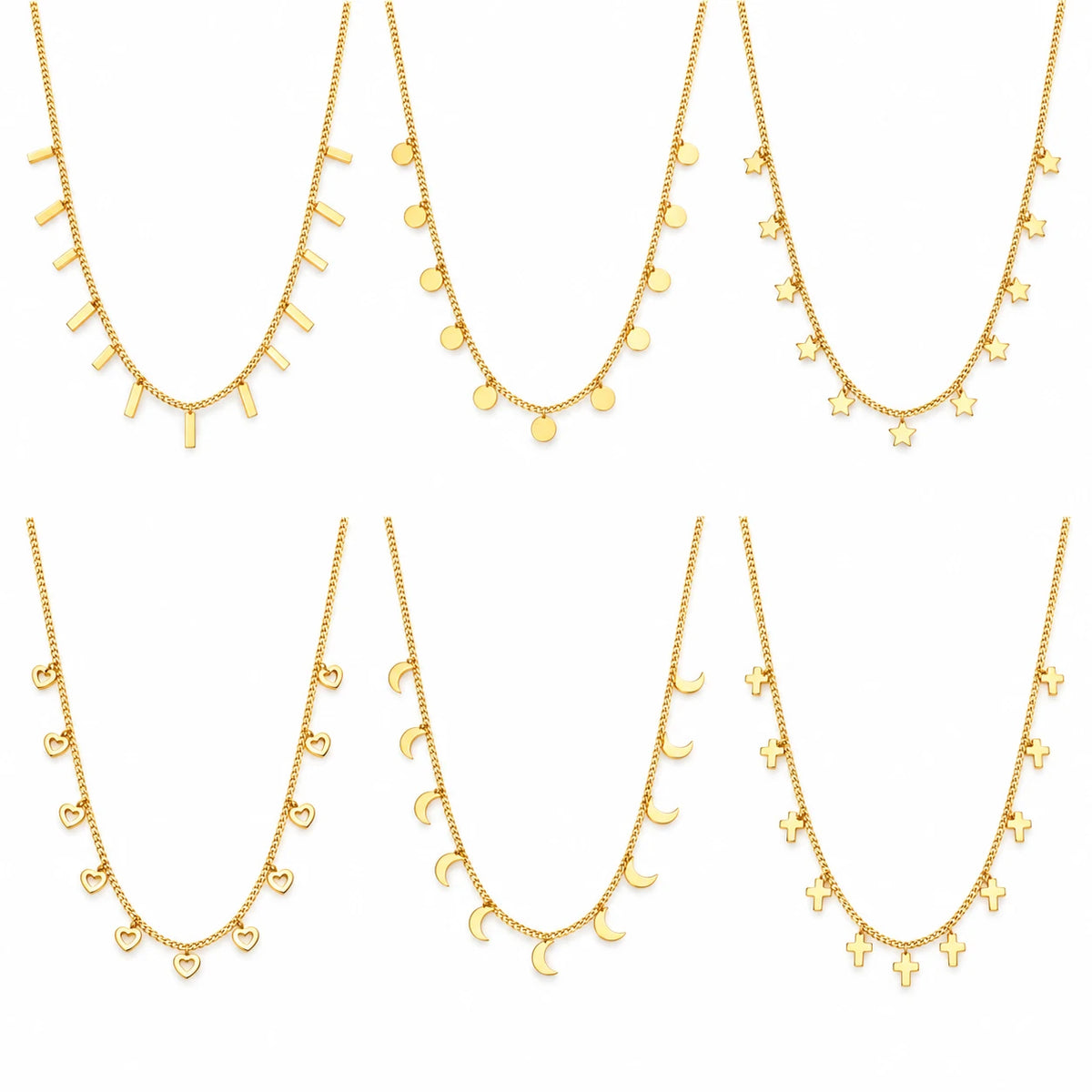 Luxury Jewelry Stainless Steel 18k Gold Plated Round Shape Necklace Gold Chain for Party