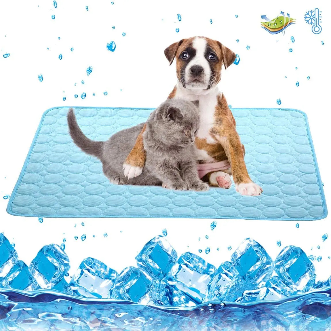 Dog Cooling Mat Cooling Pad Summer for Dogs Cats Portable Washable Pet Blanket for Kennel/Sofa/Bed/Floor