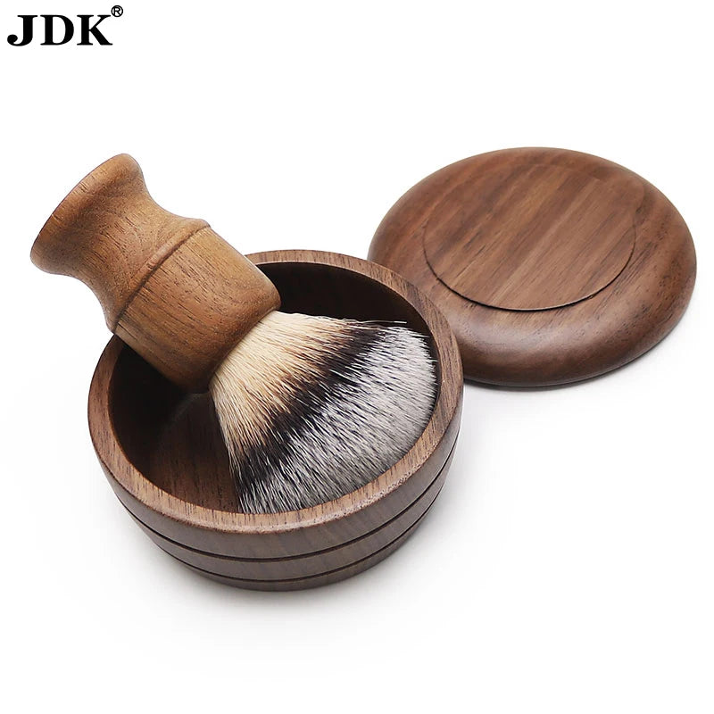 EU Popular Eco Friendly Walunt Wood Bowl Beard Care Shaving Brush Soap Foaming  Mug