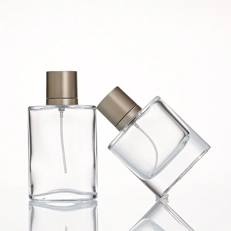 Wholesale Premium Recyclable 50ml 100ml Glass Perfume Bottle with Pump Spray Cap Eco-Friendly Sealing Type