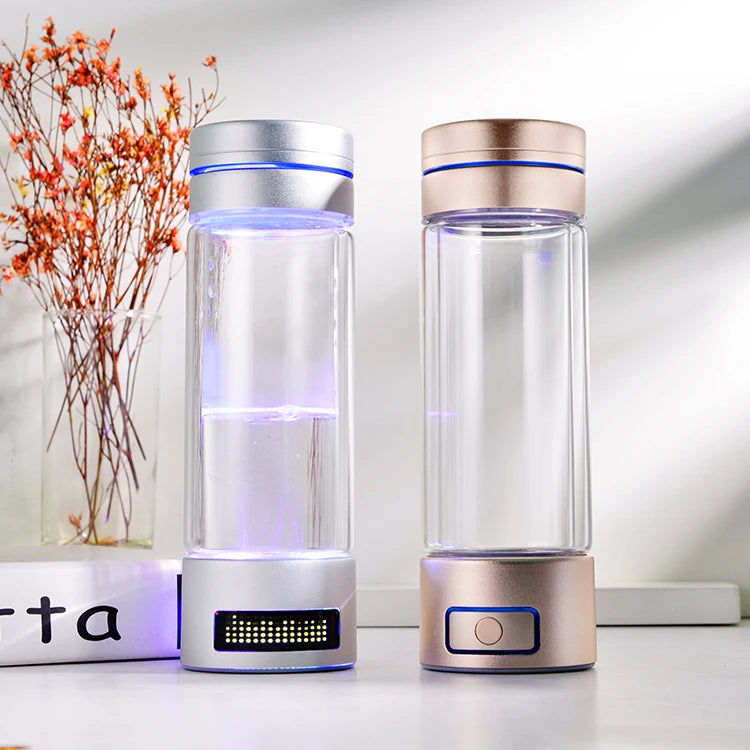 H2 Wellness 400ml Molecular Hydrogen Water Generator Bottle SPE PEM Technology 2000-6000ppb+ Content Home Use 220V High Safety