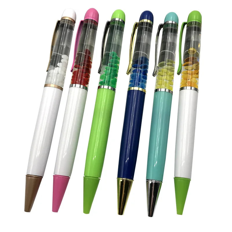 Custom Metal Floating Liquid Ballpoint Pens Fast Delivery Low MOQ 1.0mm Writing Width for Promotional Gifts
