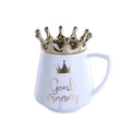 Nordic Creative Crown Cup Mobile Holder Luxury Light Ceramic Mug for Coffee Milk Tea for Gifts