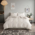 White Advanced Lyocell Fiber Solid Color Duvet Cover Bed Sheet 4 Piece Home Textile Bedding Set Wholesaler