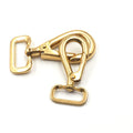 Hot Sale Solid Brass Snap Hook Safe Carabiner Metal Clasp with Leather Strap Hanging Clip Duty Bag Accessories Spring Hook