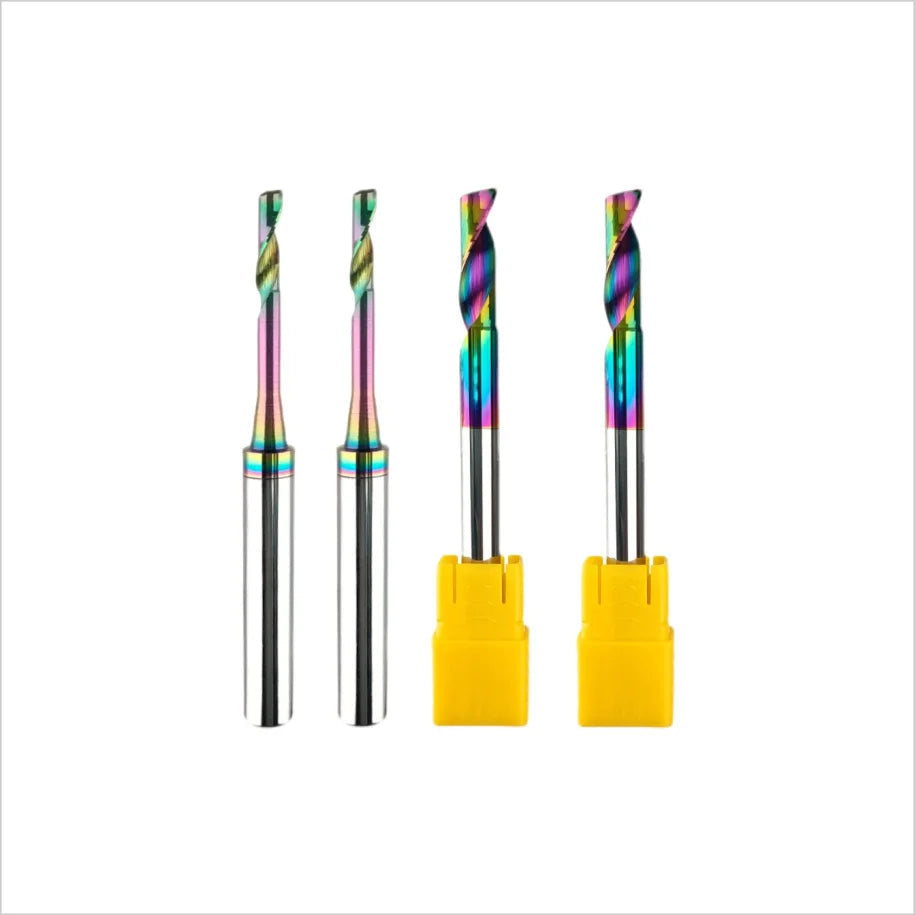 DLC Single Flute Spiral Mill Cutter Tungsten Carbide PCD Router Bit Engraving Cutting Tool Machine Aluminum Copper Spare Part