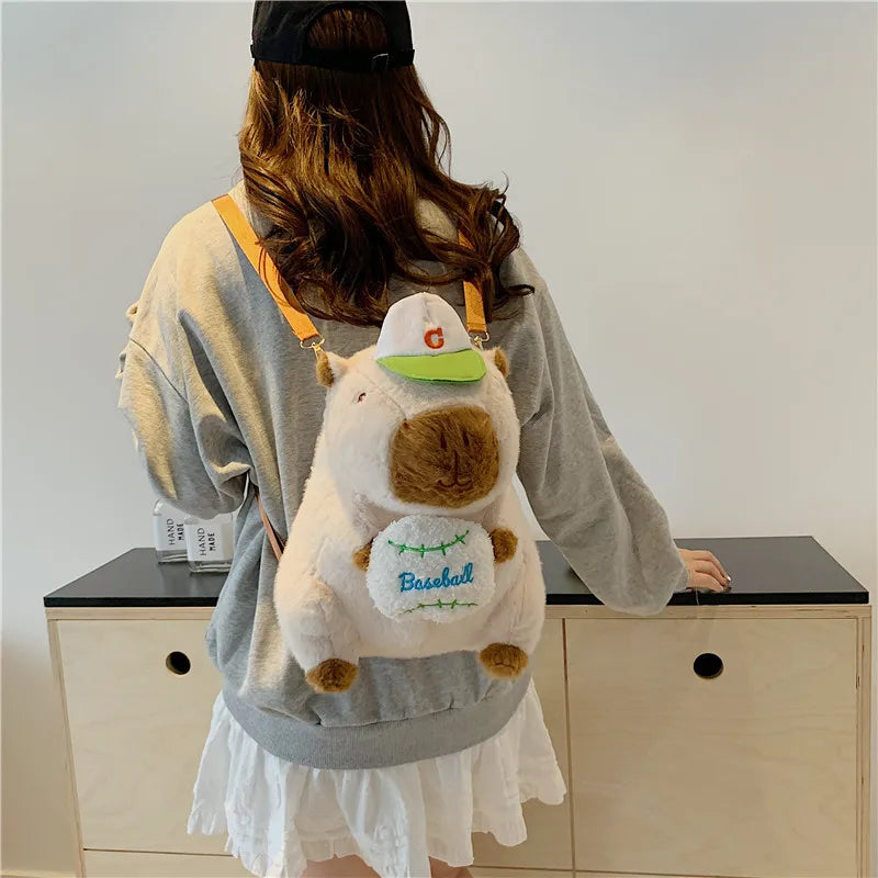 Capybara Plush With Turtle Backpack Simulation Capibara Anime Fluffty Doll Cute Stuffed Animals Doll Xmas Gift Kid Toys