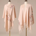 Embroider Flower Pashmina Winter Women Thicken Wool Scarf Warm Long Tassels Scarves Shawl Fashion Shawls Bufanda Mujer