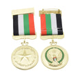 Exquisite UAE Eagle Emblem Metal Medal Bespoke Customization 24K Gold Plated Luxury Edition