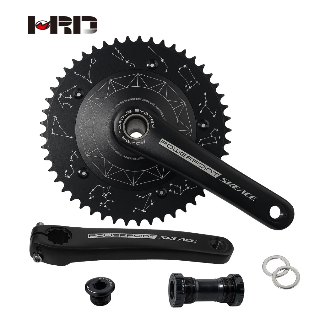 AZ20-AS800 Alloy 49t 50t Bicycle Parts Fixie Tracking Single Speed Bike Crank 165mm 170mm Bicycle Parts Fixed Gear Crankset