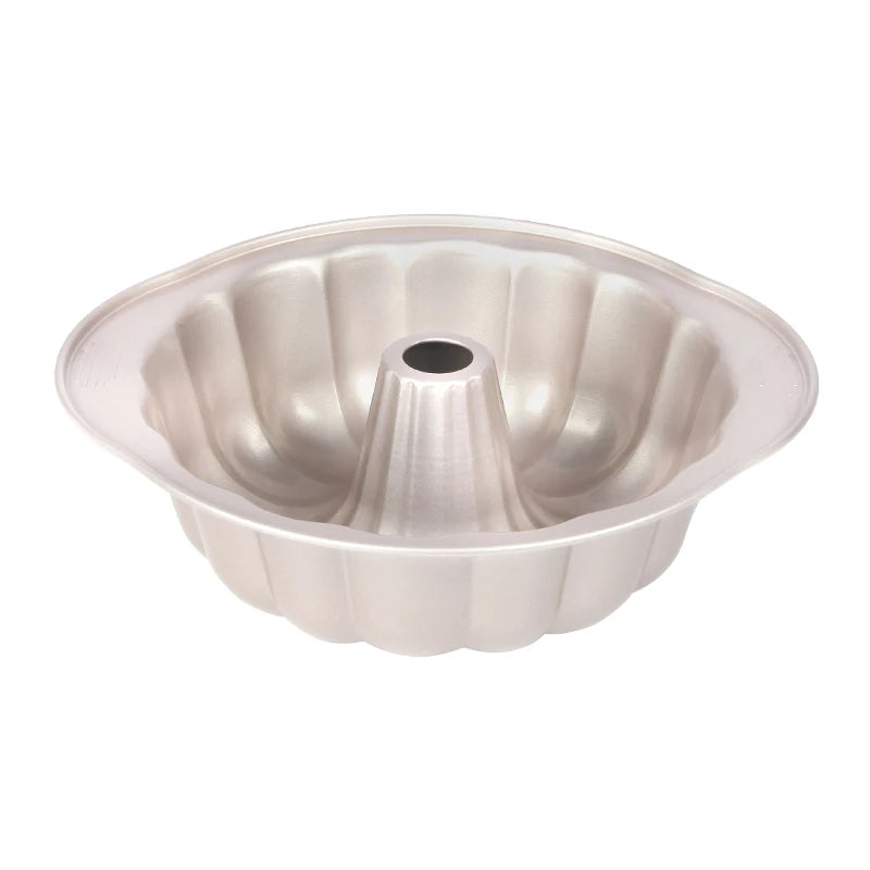 For for Gold Carbon Steel Bakeware 10" Non-Stick Eco-Friendly Round Pumpkin-Shaped Tube Cake Pan with Handle