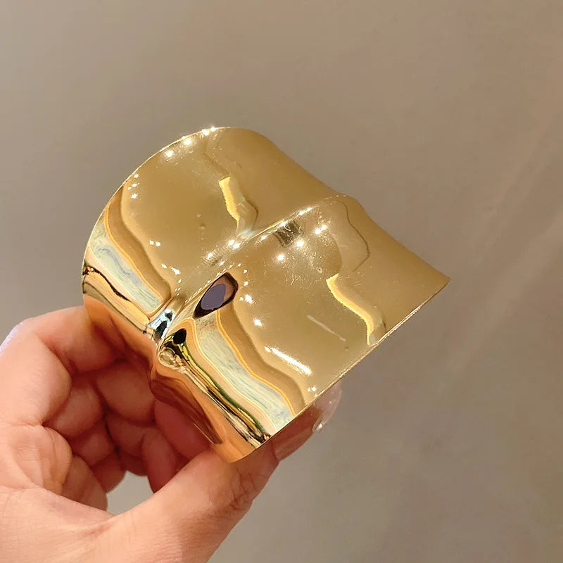 2024 New Arrival Fashion Jewelry Metal Irregular Geometric Bracelet Exaggerated Design Custom Gold Plated Cuff Bangle Bracelets