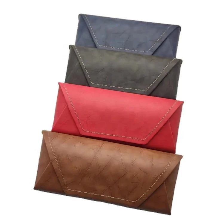 Factory Multicolor Luxury Sunglasses Case with Custom Logo Black Brown Pu Leather Glasses case