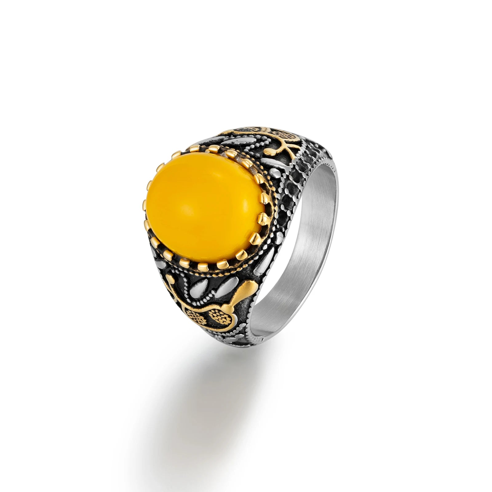 Factory Custom Accessories Ring Jewelry Men Personalized Gemstone Stainless Steel Ring