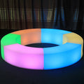Light up Led Plastic Patio Benches Outdoor Furniture Rgb Led Light Plastic Curved Bench bar stool